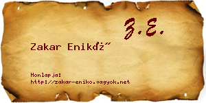 Zakar Enikő névjegykártya